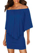 Sexy Multiple Dressing Layered Blue Mini Dress